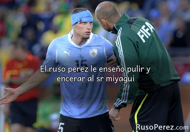 El ruso perez le enseño pulir y encerar al sr miyagui