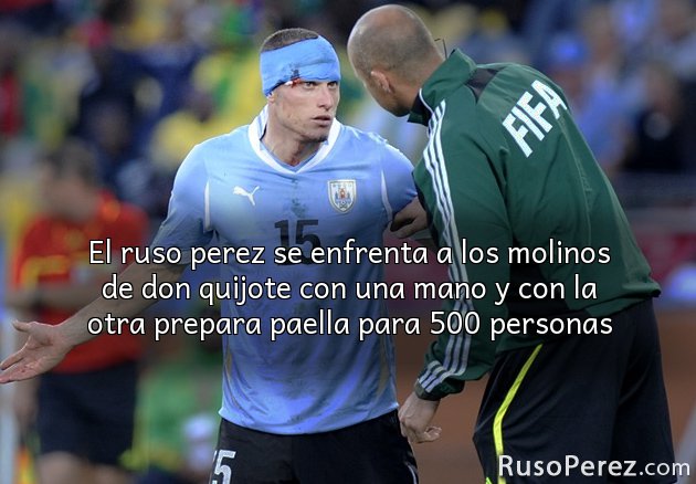 El ruso perez se enfrenta a los molinos de don quijote con una mano y con la otra prepara paella para 500 personas